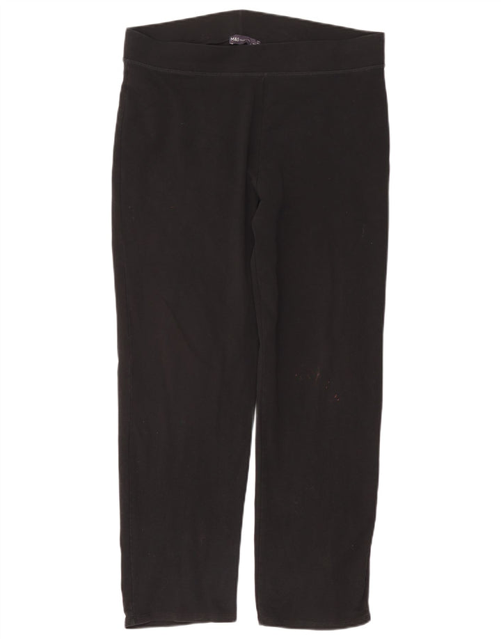 Leggings femininas Marks & Spencer Reino Unido 16 grande algodão preto