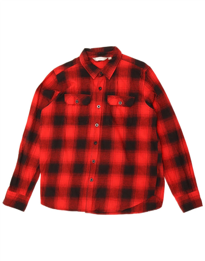 Camisa masculina de flanela Mountain Warehouse grande algodão xadrez vermelho