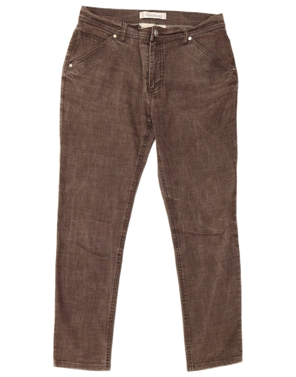 Max Mara Calça Jeans Feminina Slim Cropped Reino Unido 10 Pequeno W30 L25 Algodão Cinza