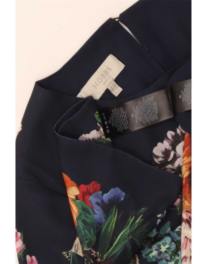 Vestido feminino Hobbs manga 3/4 UK 12 médio floral multicolorido