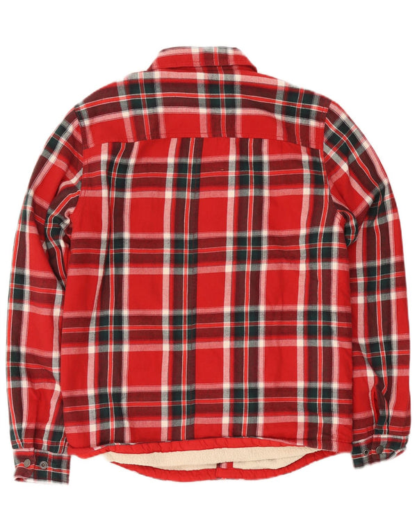 Camisa masculina de flanela The North Face Lumberjack pequena xadrez vermelha de algodão