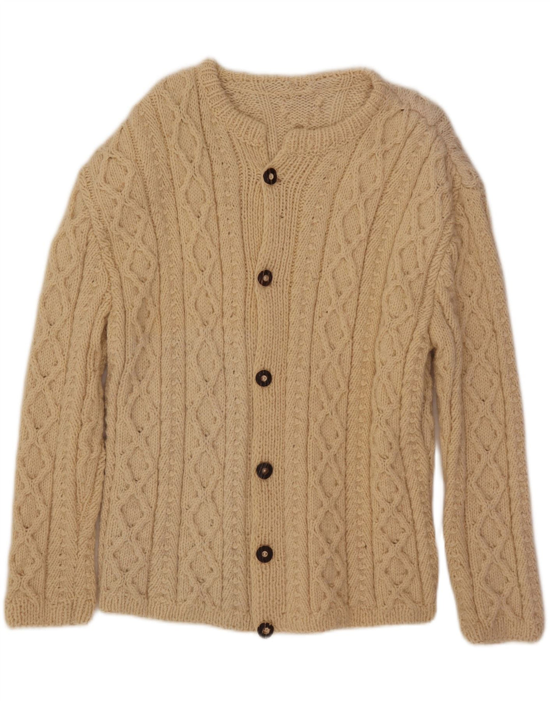 Suéter Cardigan Masculino Vintage Grande Bege