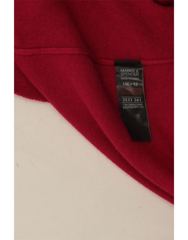 Suéter cardigã assimétrico feminino Marks & Spencer Reino Unido 12 rosa médio