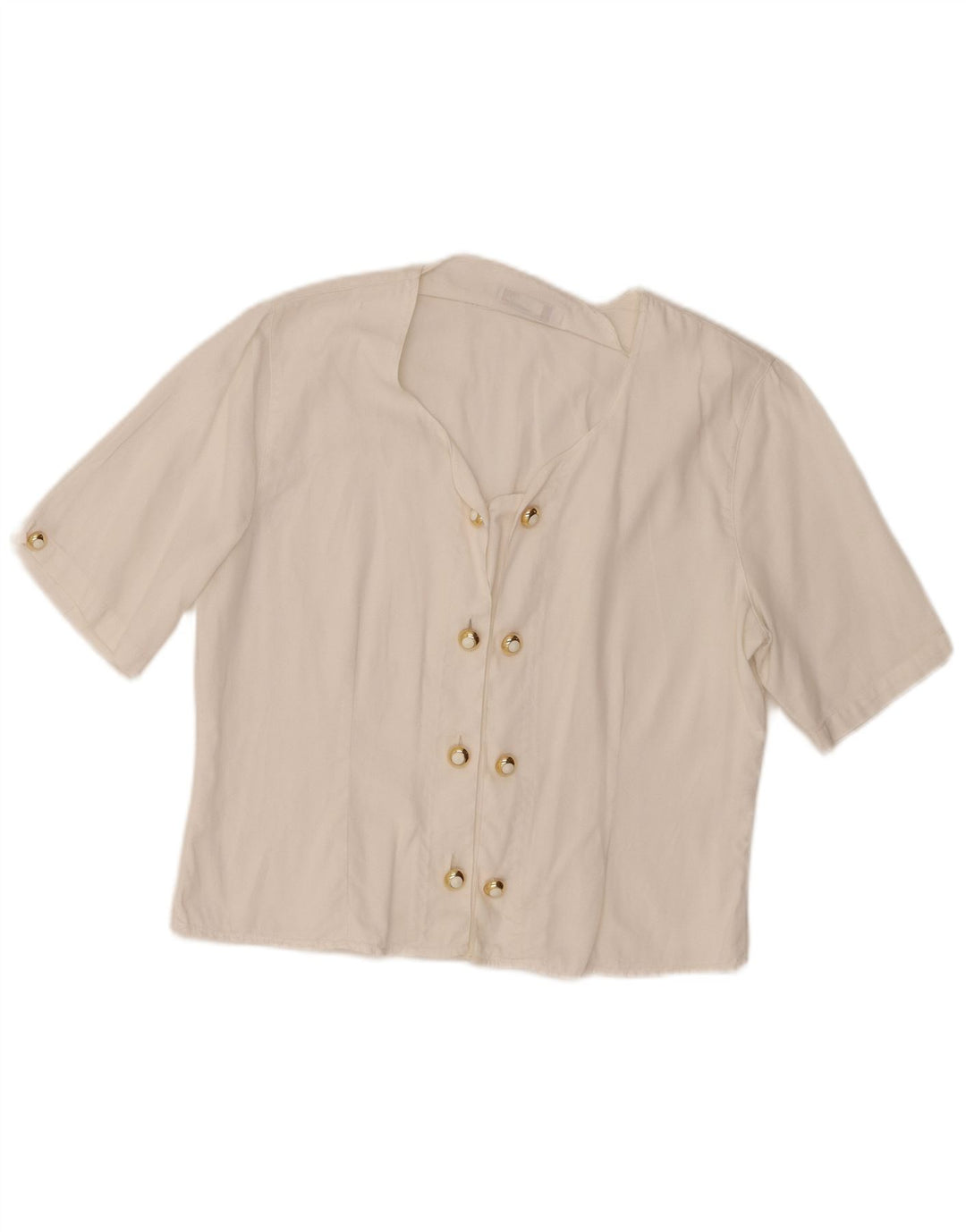 Blusa feminina Enara Camice com botões duplos UK 16 grande branca