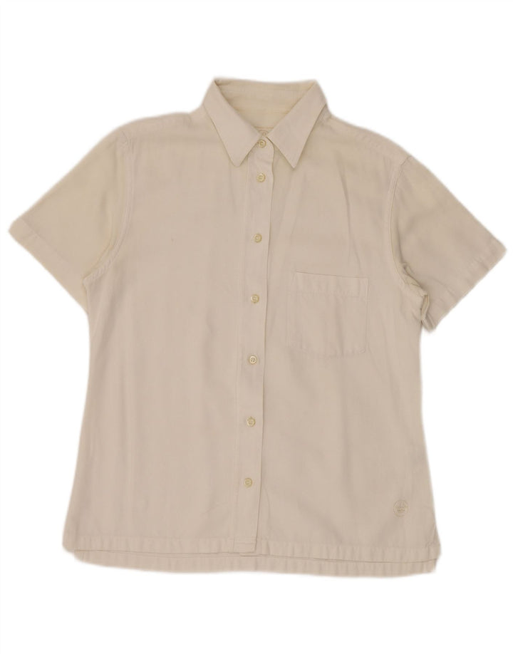 Camisa feminina Marine Heritage manga curta MURPHY & NYE Reino Unido 14 médio branco