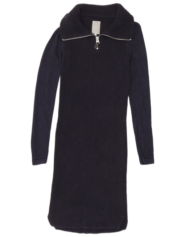 Vestido jumper feminino de manga comprida G-Star Reino Unido 10 pequeno azul marinho