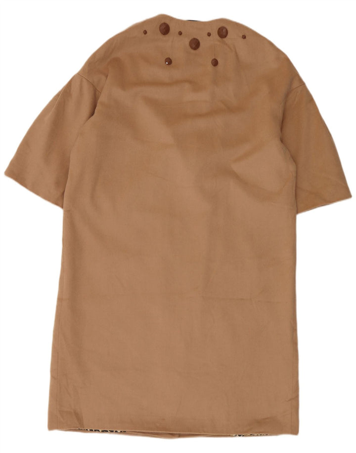 Casaco feminino John Lewis manga 3/4 com peito duplo Reino Unido 16 grande bege
