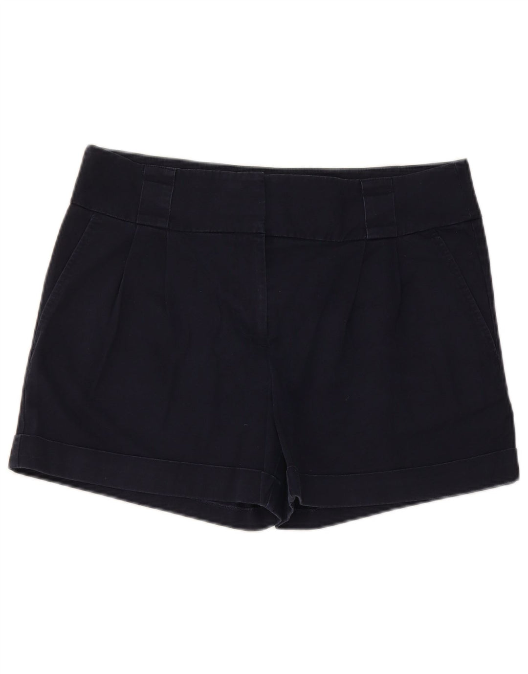 Shorts Chino feminino Oasis UK 12 médio W32 algodão azul marinho