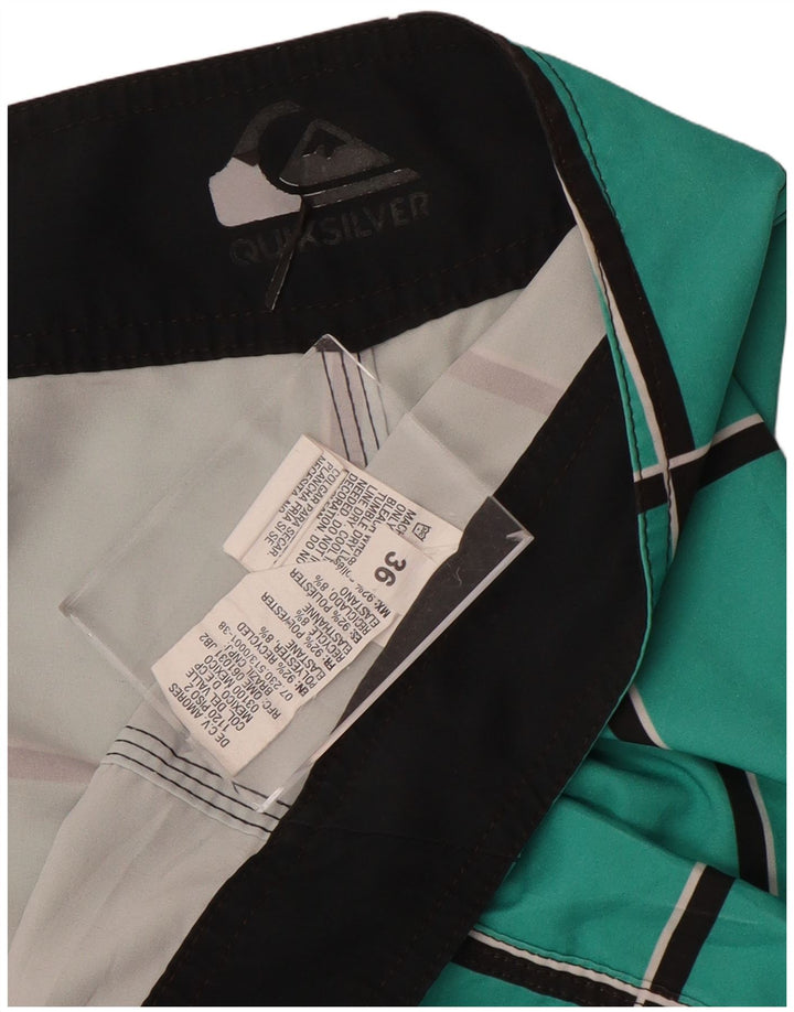 Shorts de natação masculino Quiksilver grande poliéster xadrez azul