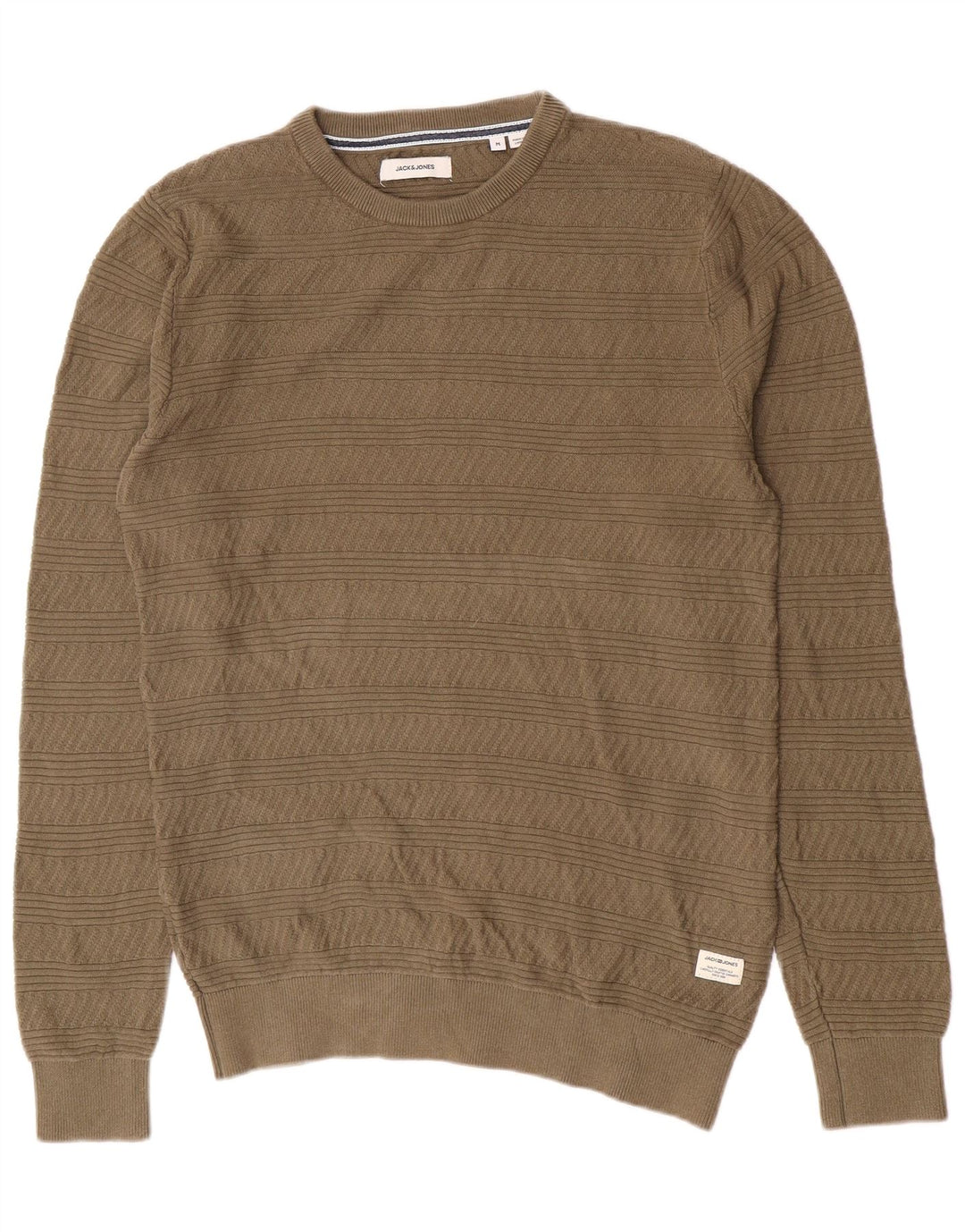 Suéter masculino Jack & Jones com gola redonda e algodão geométrico verde médio