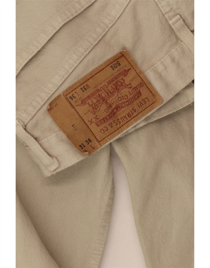 Calça Levi's Masculina 501 Reta Casual W31 L30 Bege