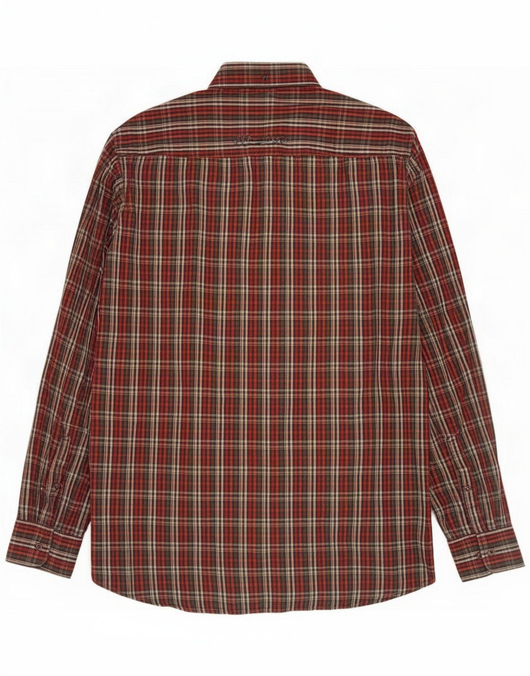 Camisa masculina Camel Active de algodão xadrez vermelho médio