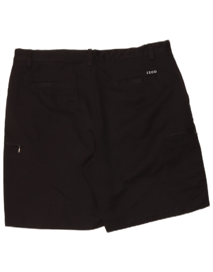 Izod Mens Chino Shorts W38 XL Poliéster Preto