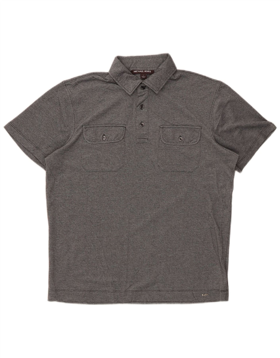 Camisa polo masculina MICHAEL KORS pequena cinza algodão