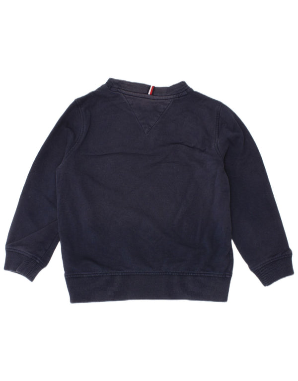 Tommy Hilfiger Meninos moletom gráfico jumper 3-4 anos azul marinho algodão