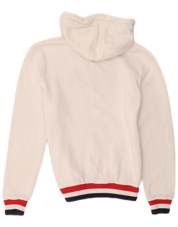 Fila Mens Graphic Hoodie Jumper XS Branco Colourblock Algodão
