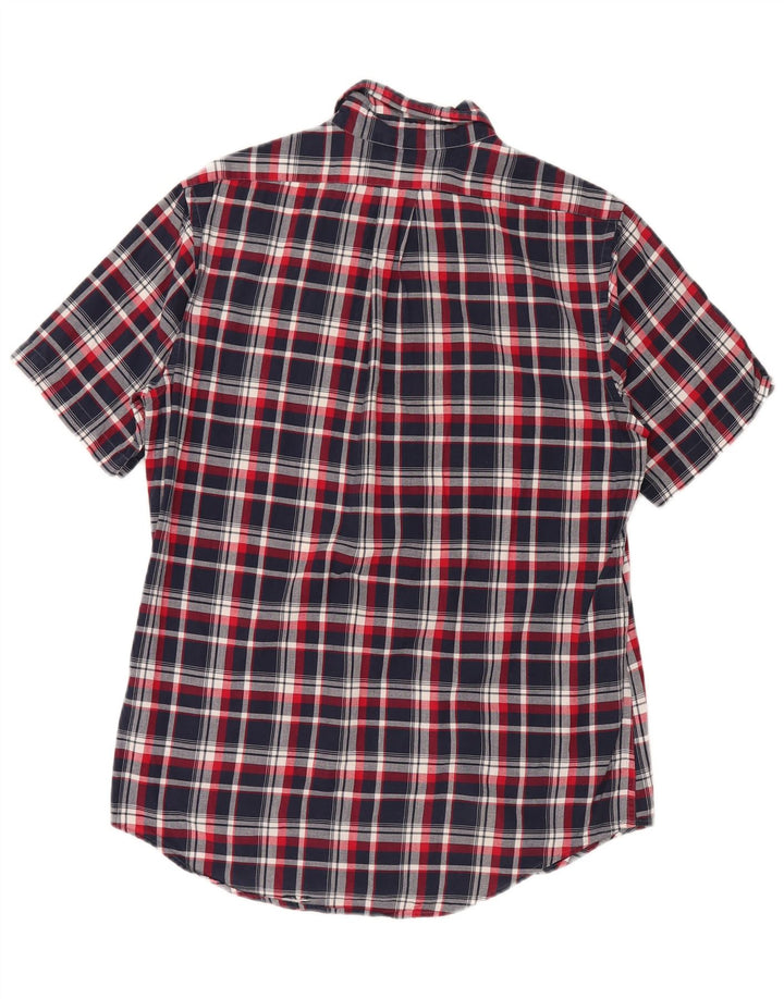 Camisa masculina Brooks Brothers Regent de manga curta xadrez azul marinho médio