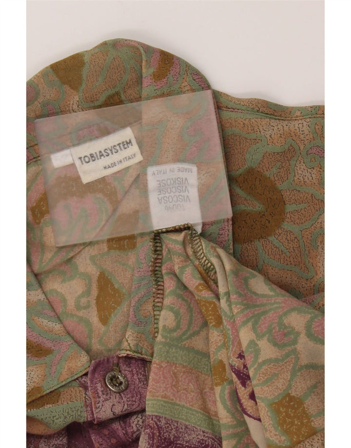 Pulôver masculino vintage de manga curta IT 52 grande floral multicolorido
