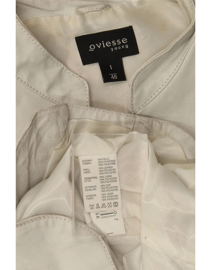 Jaqueta de couro feminina Oviesse IT 48 XL couro branco