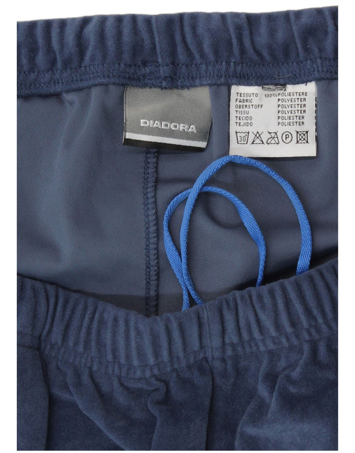 Calça de treino masculina de veludo Diadora grande poliéster azul marinho