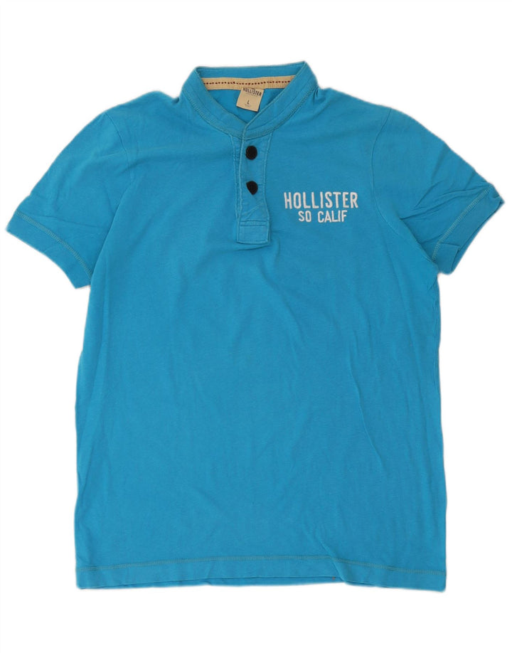 Camisa polo masculina Hollister grande algodão azul