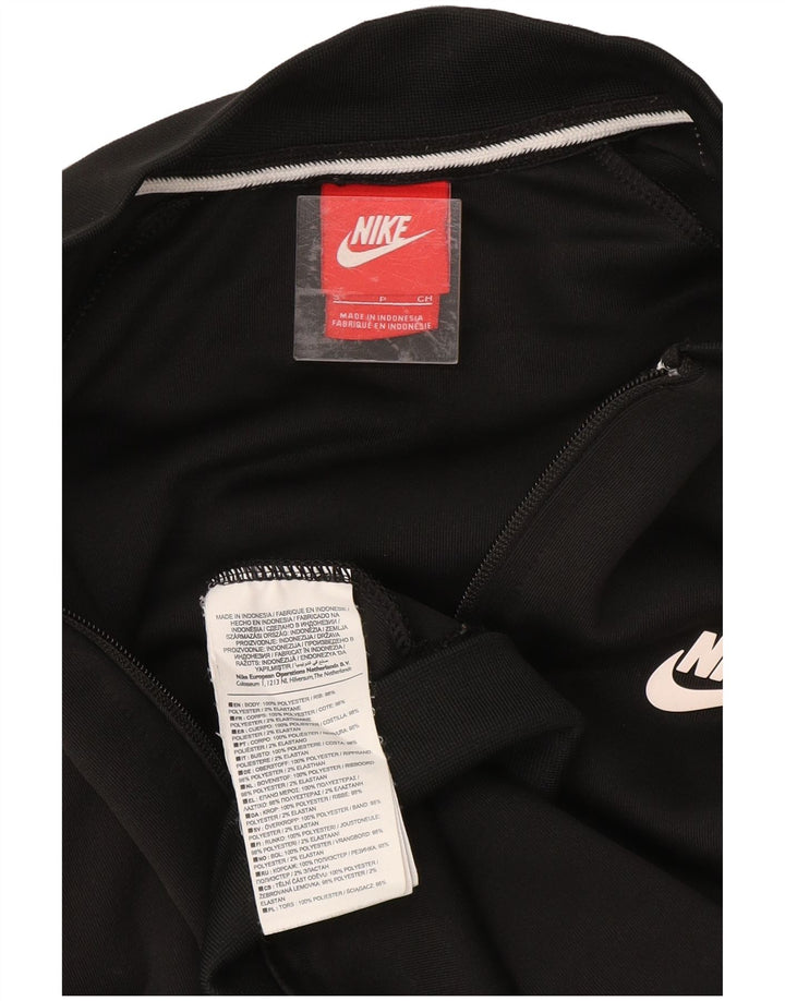 NIKE Womens Oversized Tracksuit Top Jacket UK 10 Small Black Colourblock