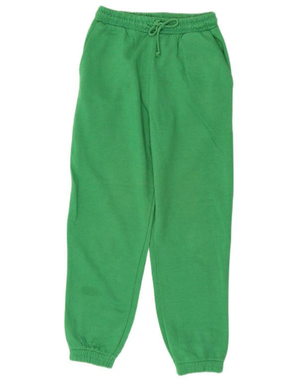Calça de treino feminina Zara Joggers UK 10 poliéster verde pequeno