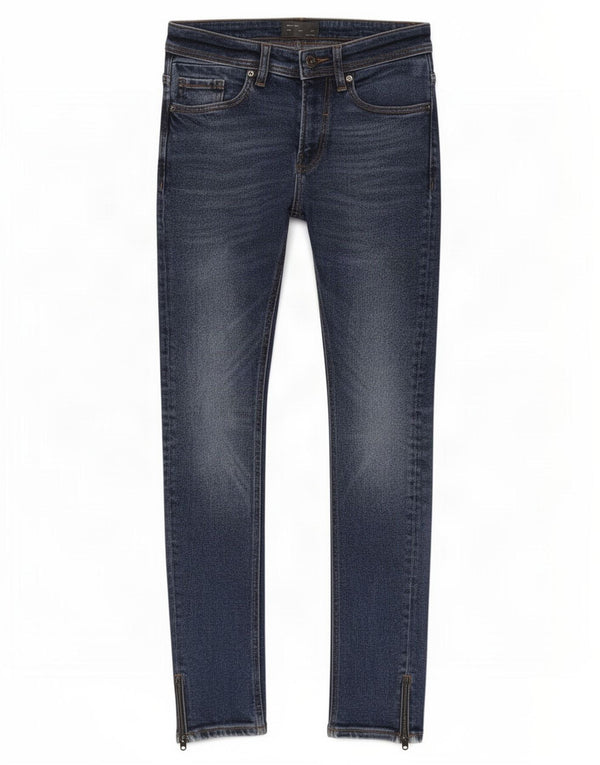 Zara Mens Skinny Jeans EU 38 Pequeno W30 L29 Azul Algodão