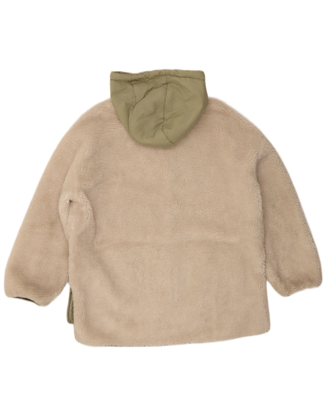 Jaqueta corta-vento feminina com capuz grande Zara UK 10 pequena bege