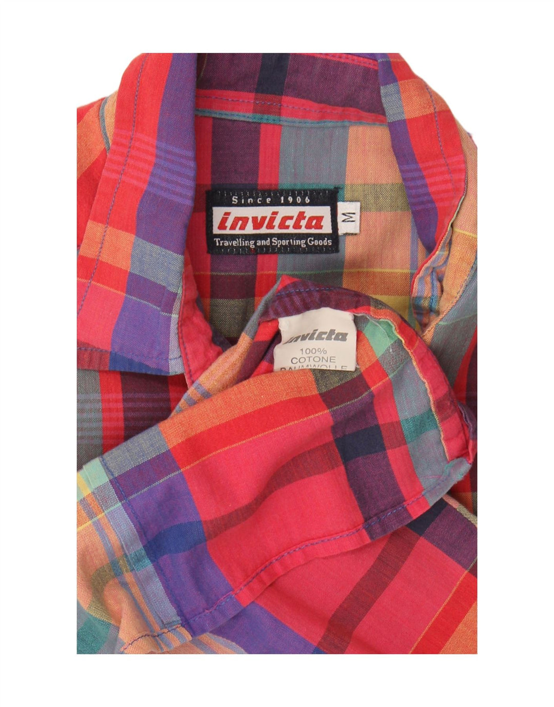 Camisa feminina sem mangas Invicta UK 12 algodão xadrez médio multicolorido