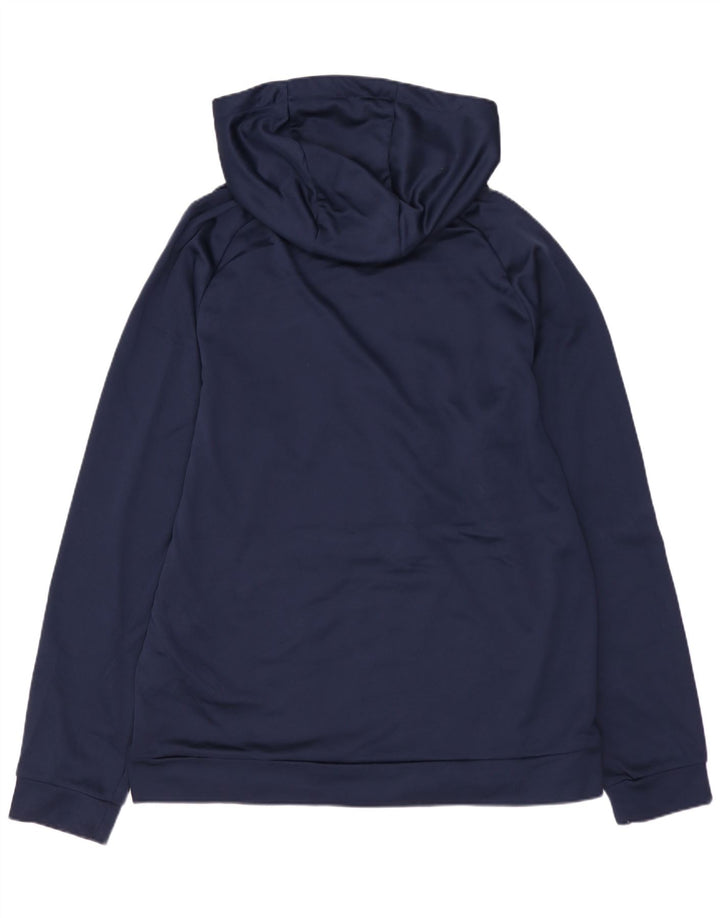 NIKE Mens Dri Fit Graphic Hoodie Jumper Médio Azul Marinho Poliéster