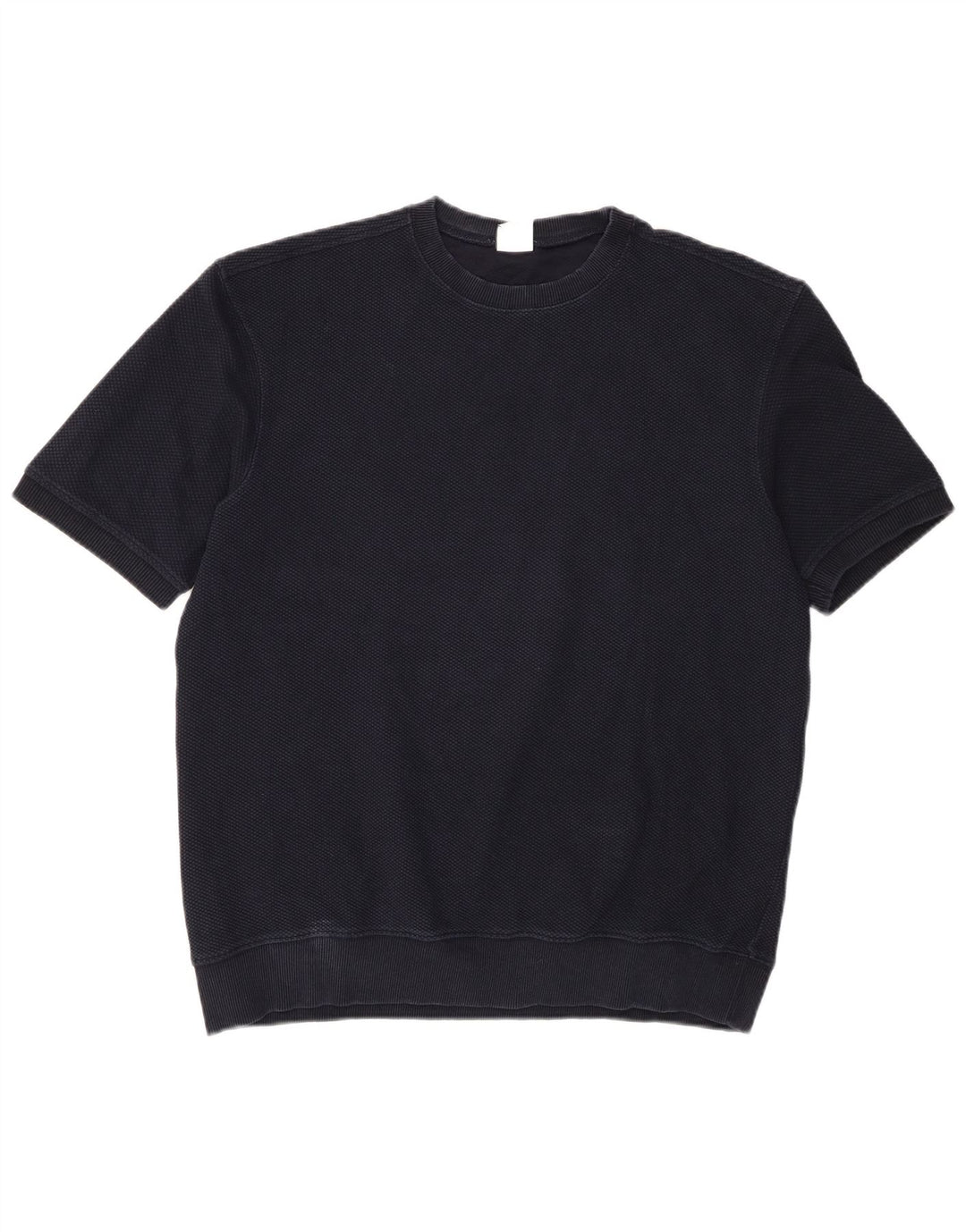 Camiseta masculina Zara Top grande algodão azul marinho