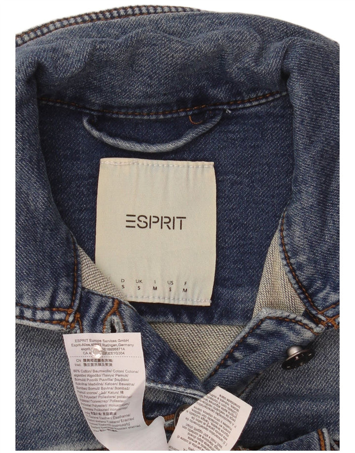 Jaqueta jeans feminina Esprit UK 10 algodão azul pequeno