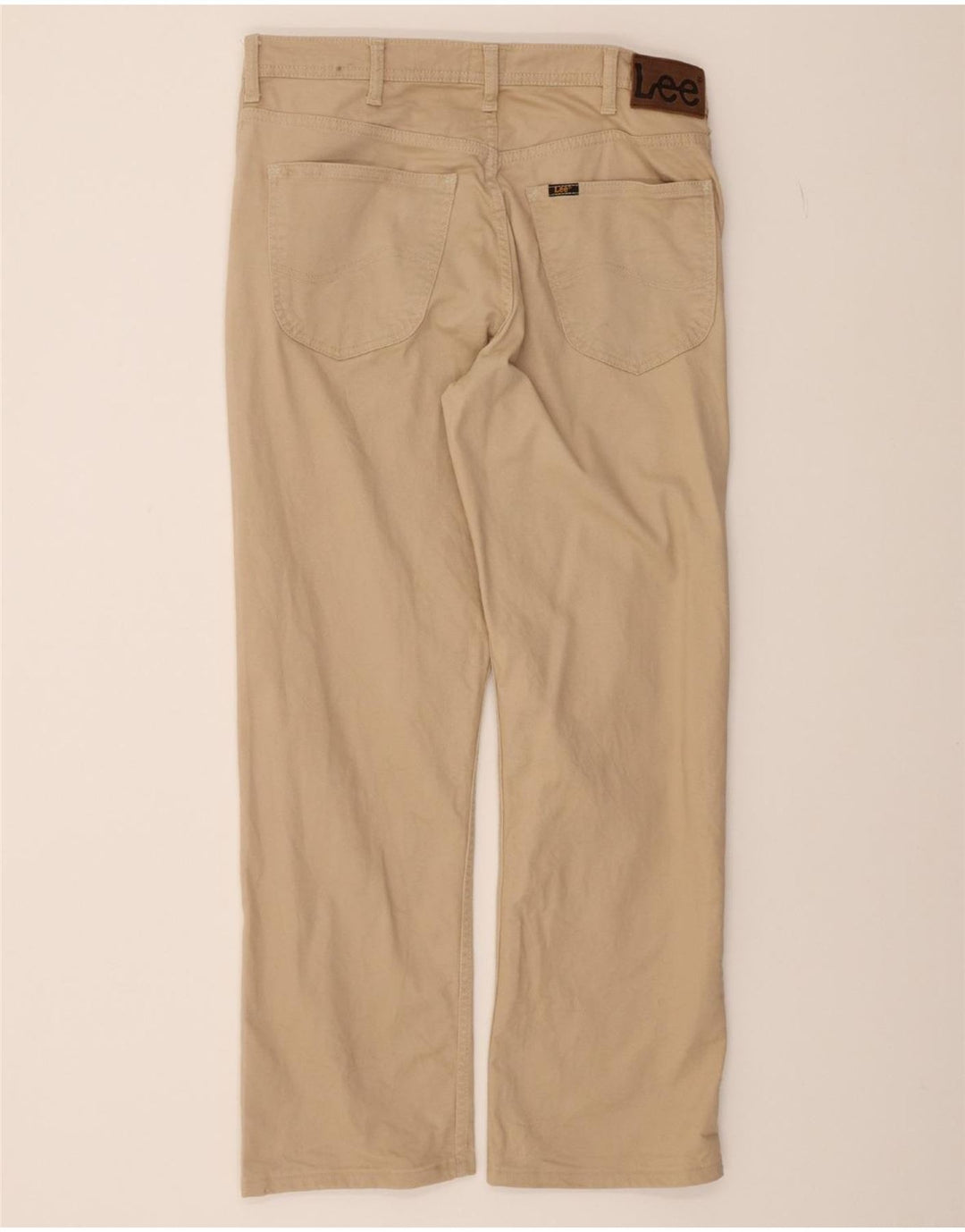 LEE Womens Brooklyn Straight Casual Trousers W33 L30 Beige Cotton Vintage Lee and Second-Hand Lee from Messina Hembry 