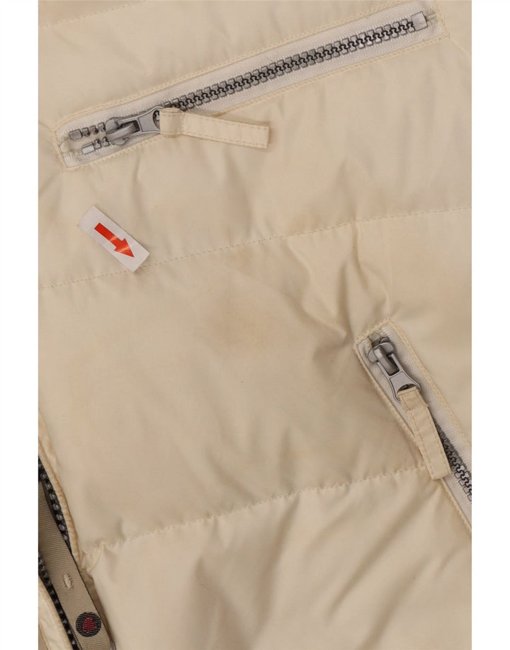 Jaqueta masculina acolchoada com capuz gráfico Americanino UK 40 poliéster branco grande