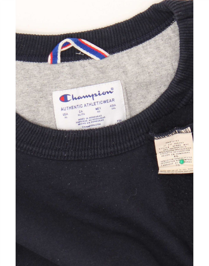 Champion moletom masculino jumper XL azul marinho algodão