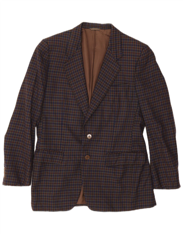 Aquascutum Jaqueta Blazer Masculina com 2 Botões Reino Unido 38 Médio Multicolorido Gingham