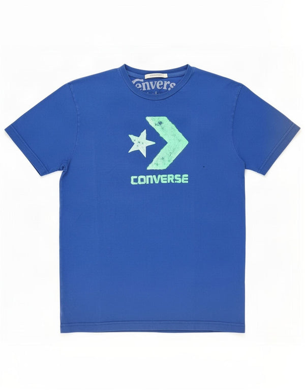 Camiseta feminina Converse com estampa gráfica UK 10 pequeno algodão azul