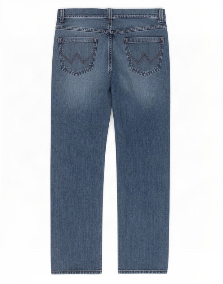 Wrangler Masculino Wesley Regular Straight Jeans W36 L32 Azul Algodão