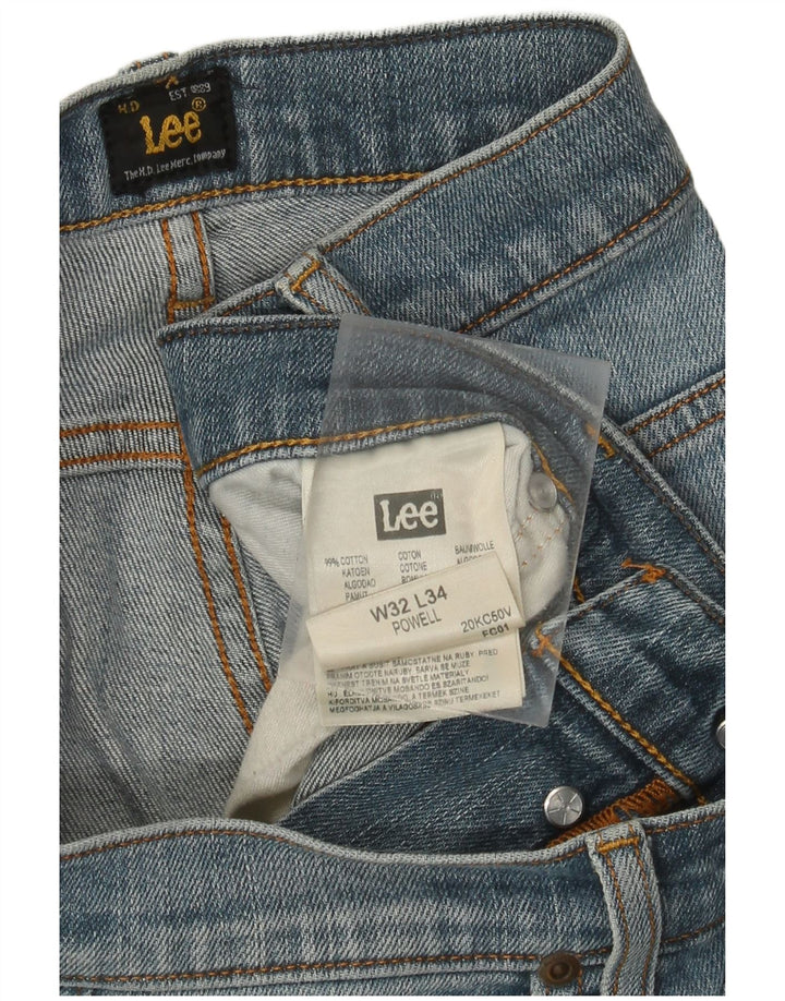 LEE Masculino Powell Slim Jeans W32 L34 Azul Algodão