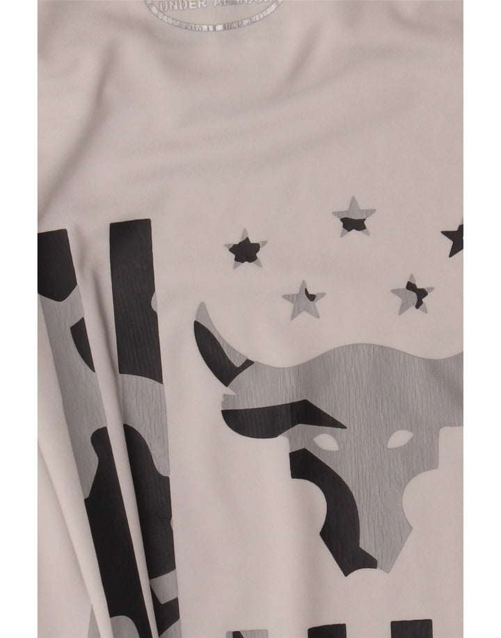 Camiseta masculina Under Armour Heat Gear Graphic Top médio branco poliéster