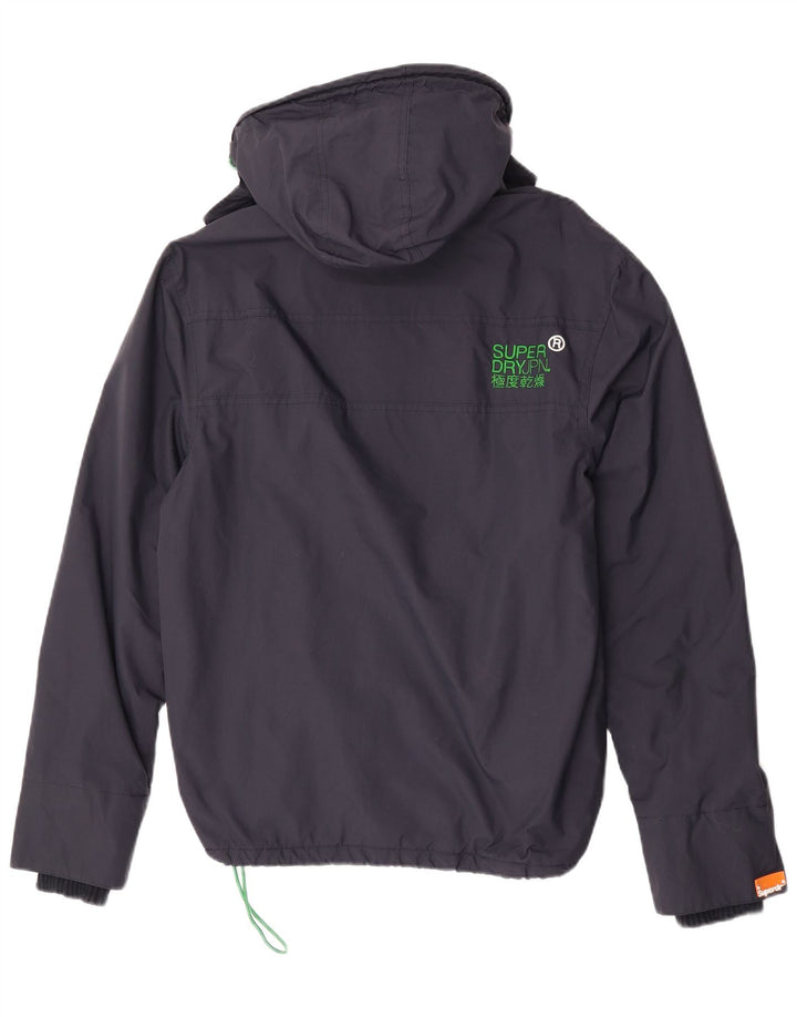 Jaqueta corta-vento masculina Superdry com capuz e blusão UK 40 grande azul marinho