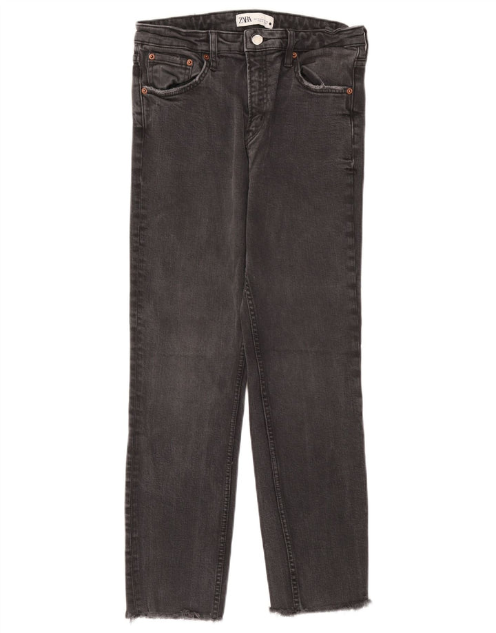Calça jeans reta feminina Zara EU 40 médio W30 L26 algodão cinza