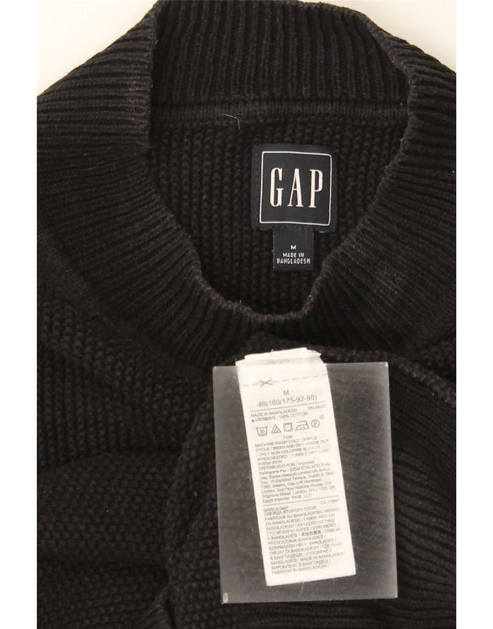 Suéter feminino Gap com gola tartaruga Reino Unido 14 algodão preto médio