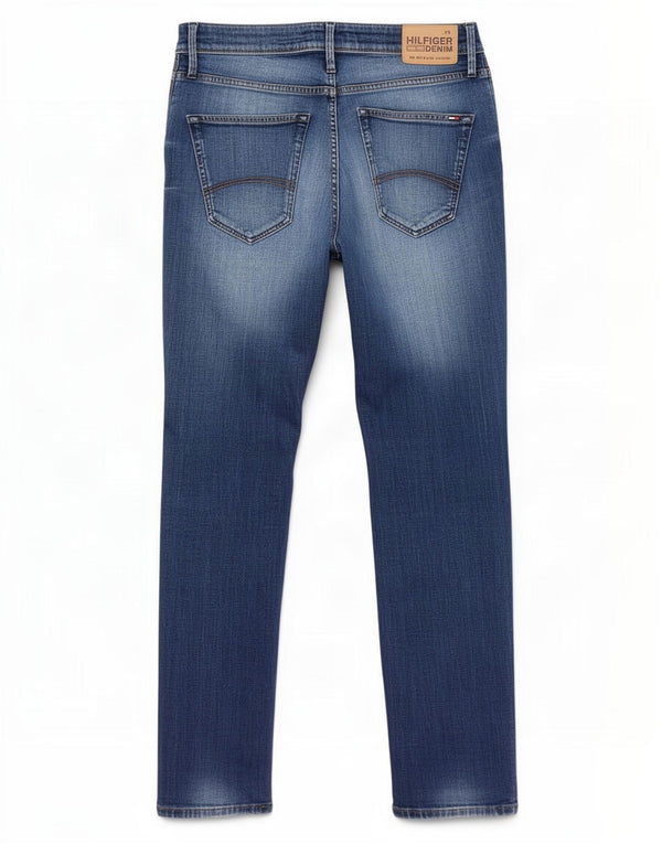 Tommy Hilfiger Masculino Slim Jeans W31 L32 Azul Algodão