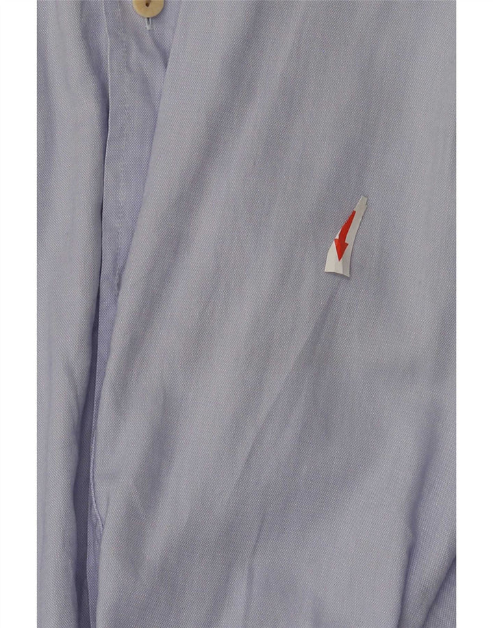 ALVIERO MARTINI Camisa masculina tamanho 39 15 1/2 algodão azul médio
