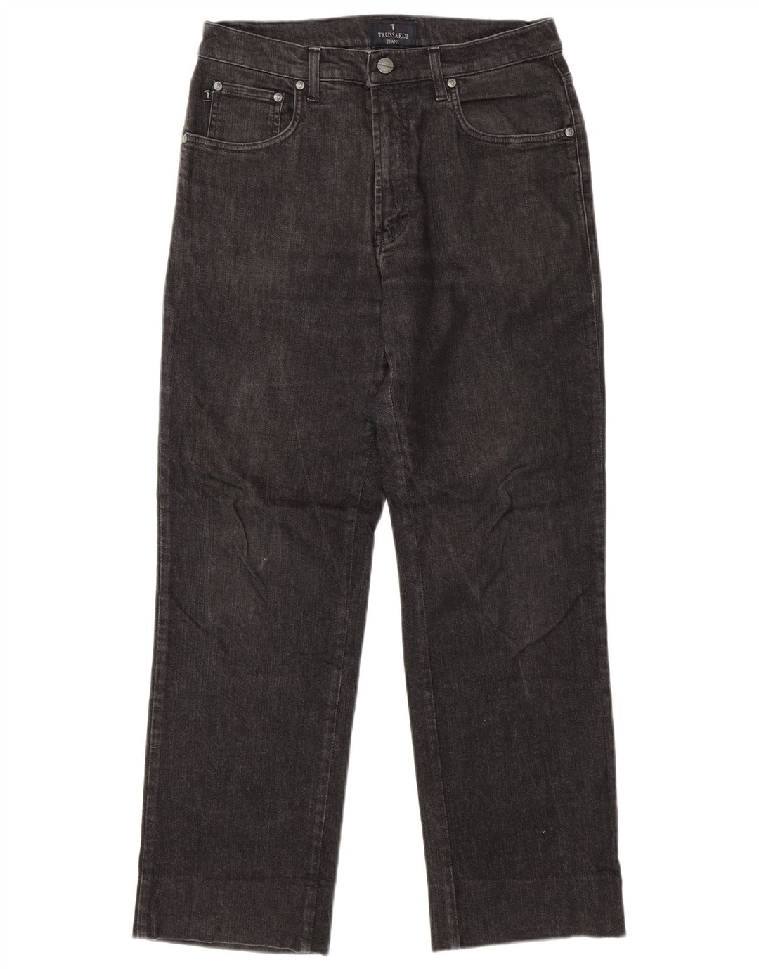 TRUSSARDI Jeans retos masculinos W32 L29 algodão preto