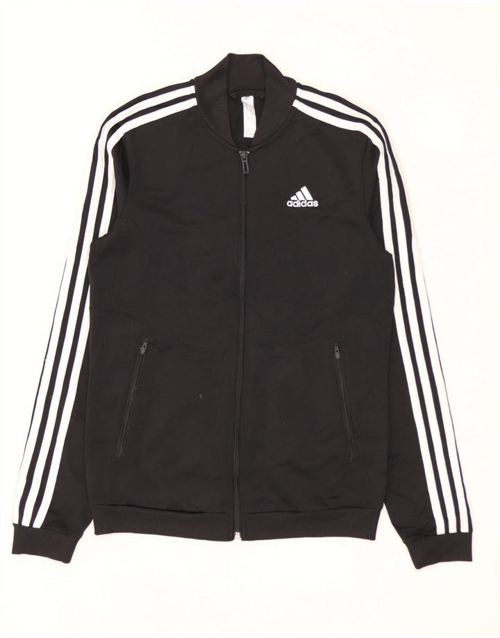 ADIDAS Womens Tracksuit Top Jacket UK 4/6 XS Preto Poliéster