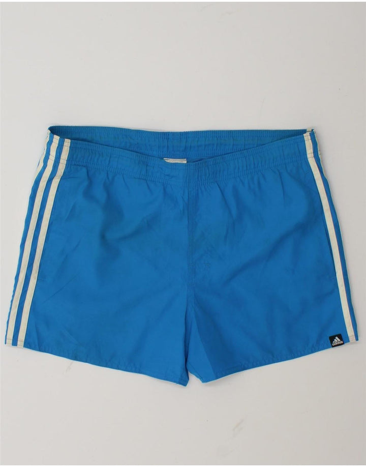 Shorts esportivos masculinos Adidas pequeno azul poliéster