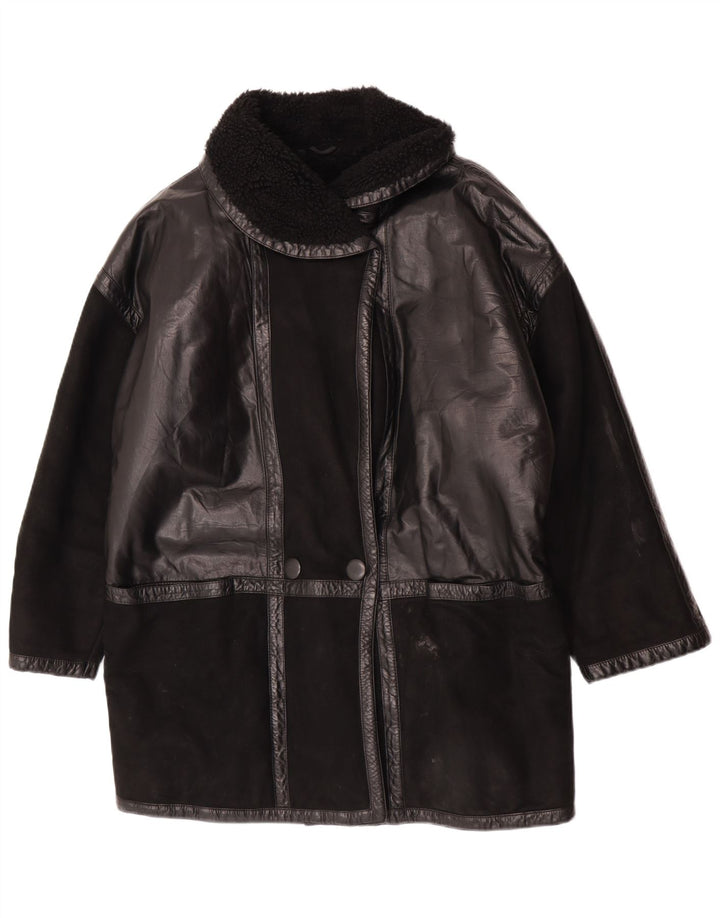 Casaco feminino skinni de shearling grande IT 40 pequeno shearling preto